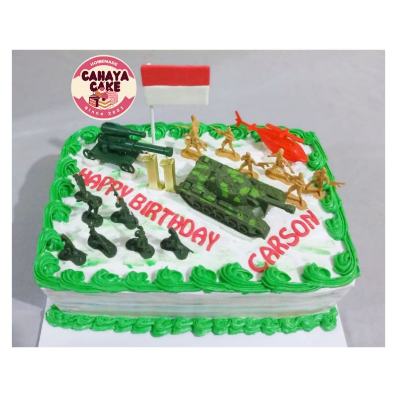 

Kue Ulang Tahun TNI AD / Kue Ultah Tank TNI / Tank Custom Cake