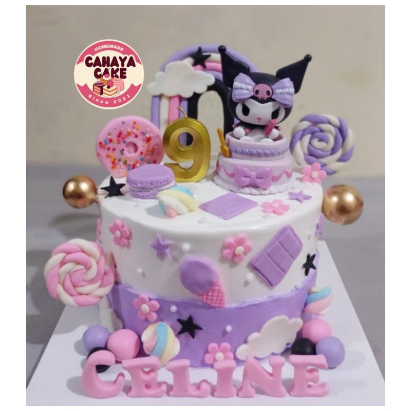 

Kuromi Custom Cake / Kue Ulang Tahun Kuromi / Kue Ultah Anak Kuromi