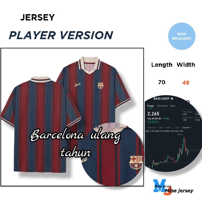 Jersey Player issue Barcelona Ulang Tahun 125 Player Version