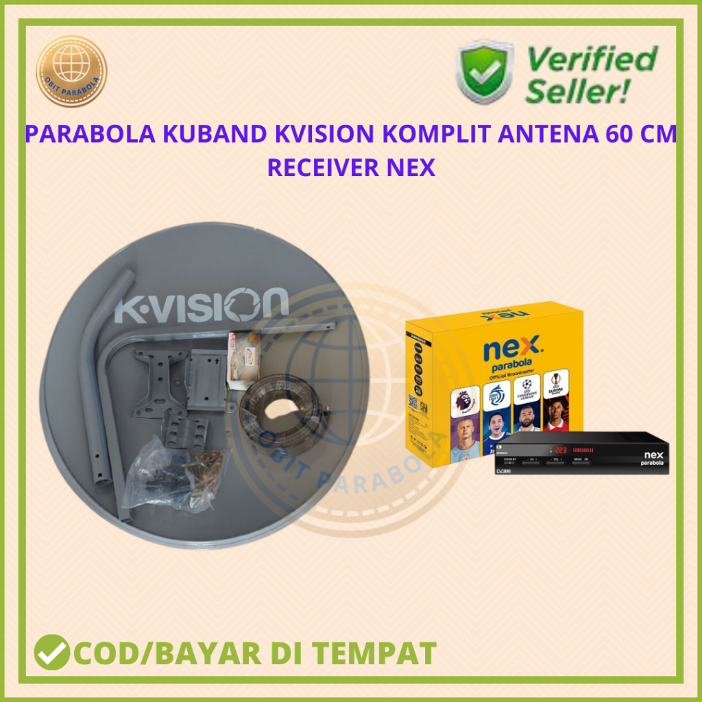 PARABOLA KUBAND KOMPLIT ANTENA 60 CM RECEIVER NEX PARABOLA