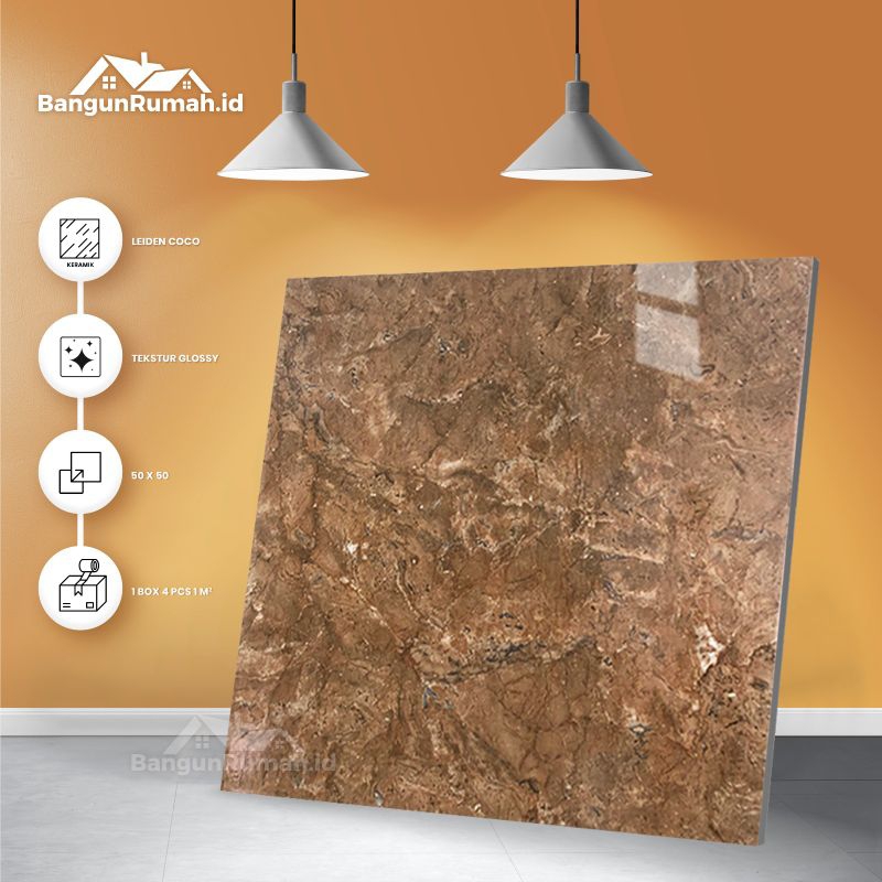 keramik lantai glossy Gemilang Leiden Coco 50x50