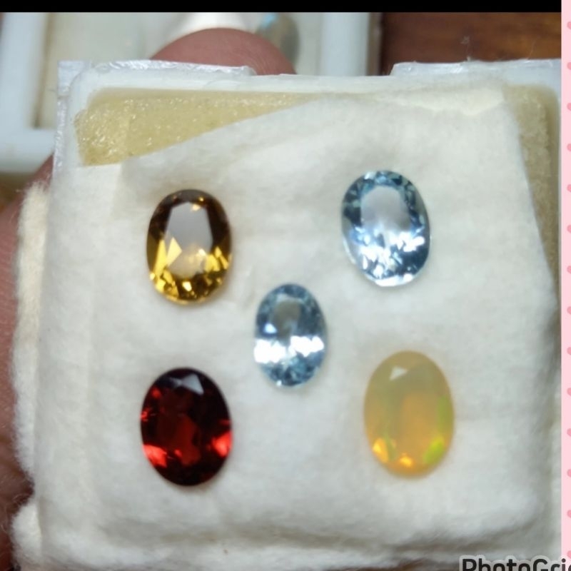 natural batu mulia 5 kristal bening