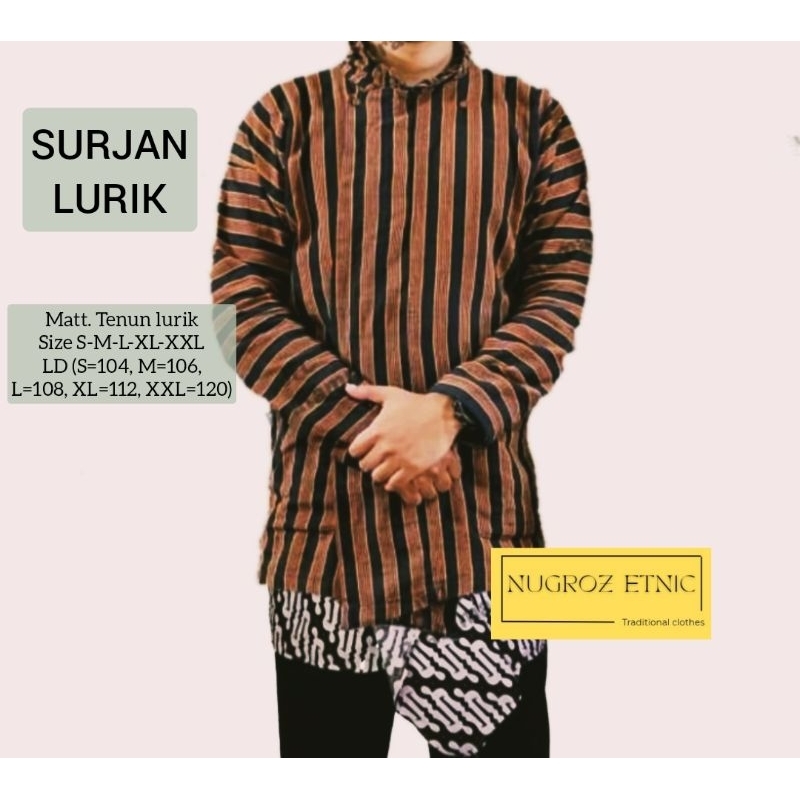 SURJAN LURIK DEWASA PRIA / SURJAN PRIA / SURJAN LURIK / BAJU ADAT JAWA / PAKAIAN ADAT
