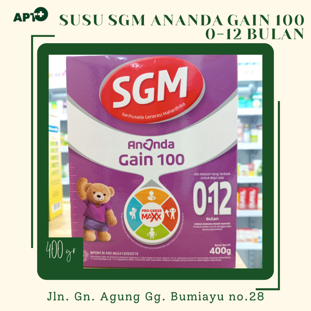 SUSU SGM ANANDA GAIN 100 0-12 BULAN 400 GR