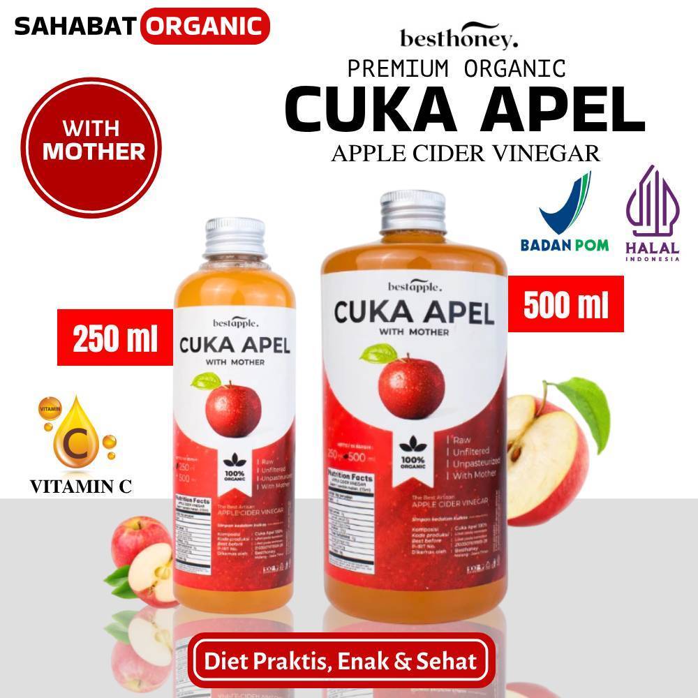 

Best Honey Cuka Apel With Mother Original Organik Apple Cider Vinegar Asli 100% Premium