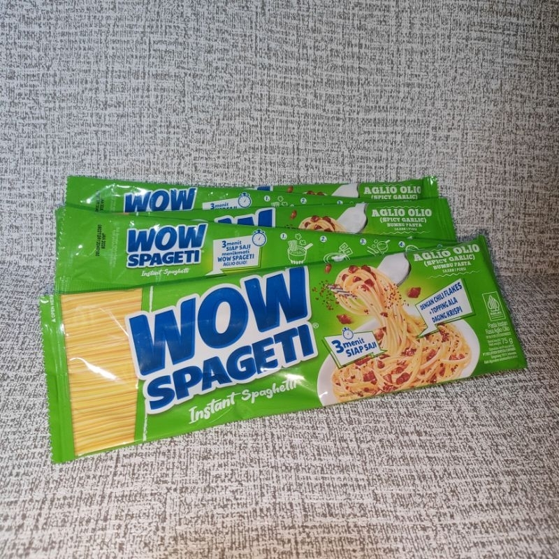 [1 pcs] WOW SPAGETI AGLIO OLIO SPICY GARLIC BUMBU PASTA 80 GR MIE SPAGHETTI SIAP SAJI ENAK