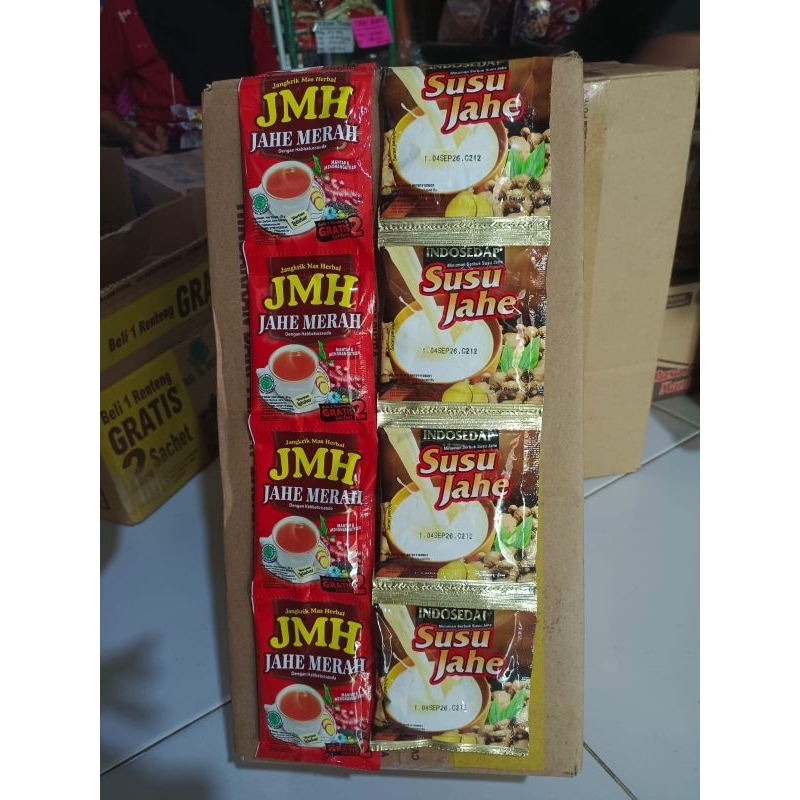 

1 paket isi 12 pcs jahe merah + 10 susu jahe