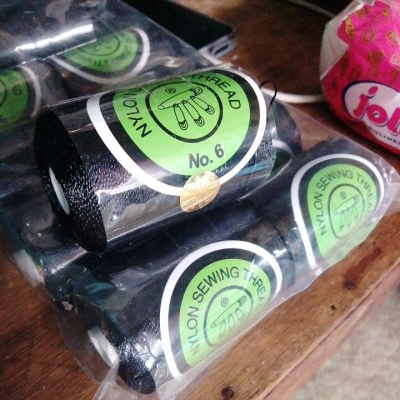 BENANG JAHIT NO6 JOK MOTOR BESAR NO 6/8 YARDS CAP PENITI NYLON SEWING THREAD