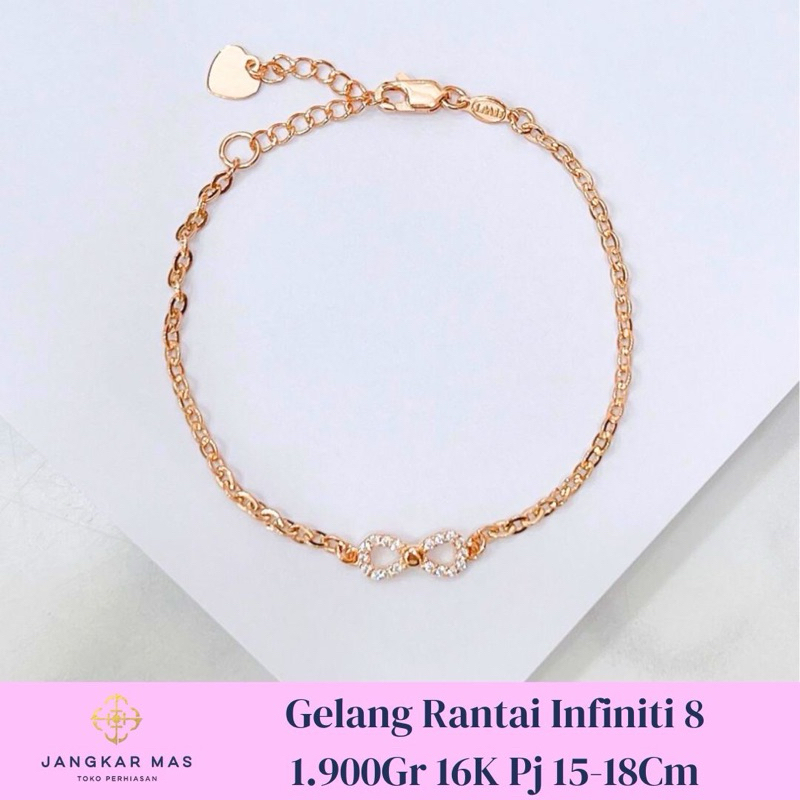 GELANG EMAS RANTAI VRS INFINITY MT AD PUTIH BERAT 1.900GR KADAR 16K