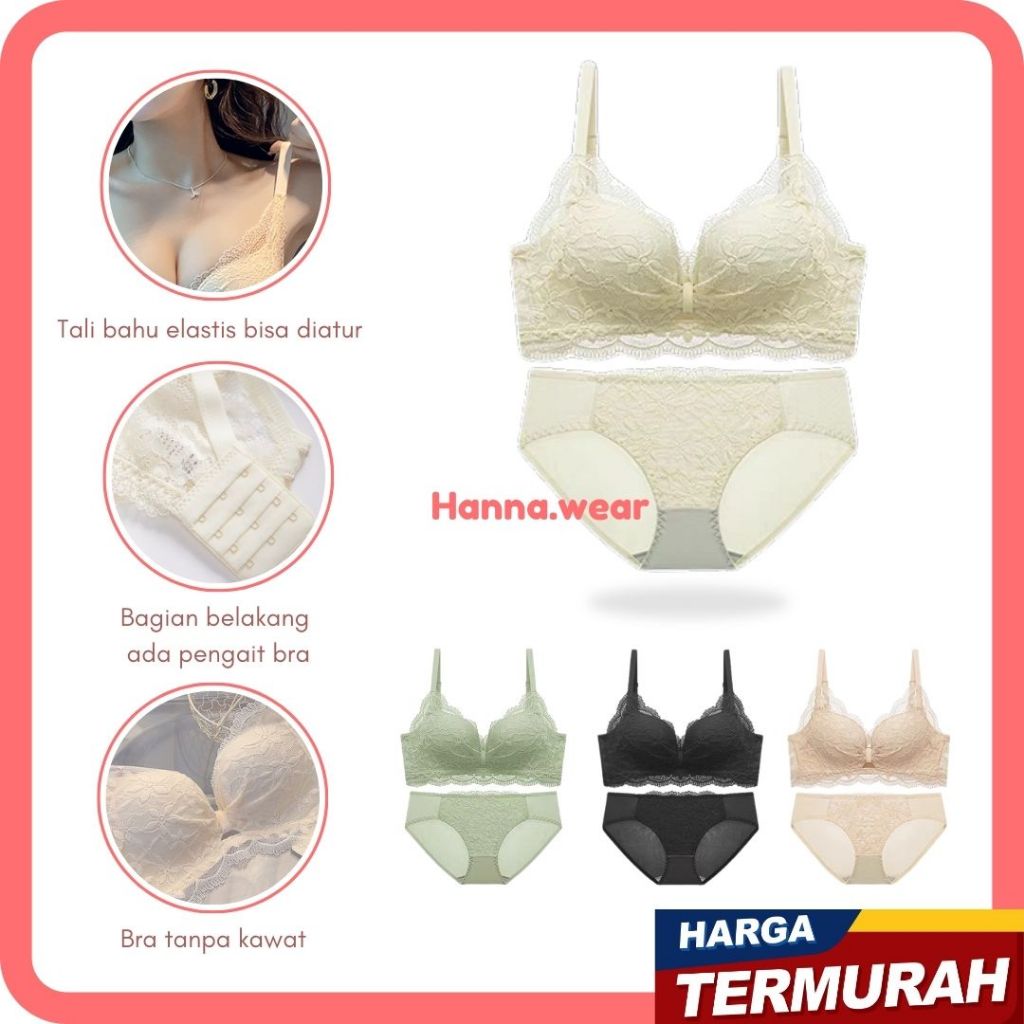 Bra Set CD 3978 Bra CD Set Pakaian Dalam Wanita Bra Tanpa Kawat Bh Tanpa Kawat BH Set Celana Dalam W