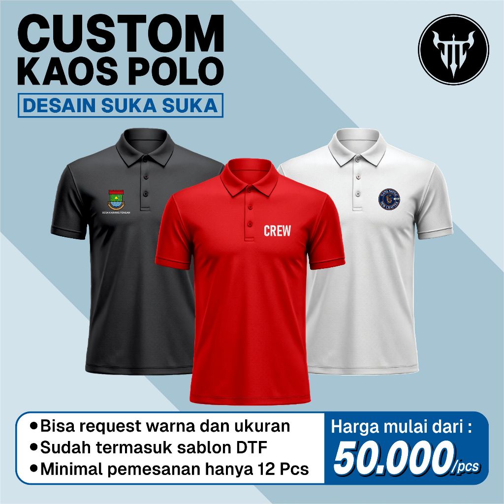 Custom Kaos Polo Desain Suka-suka bebas design