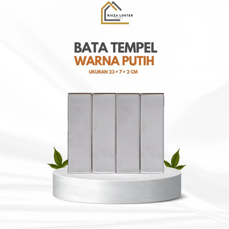 Bata tempel beton, bata tempel bevel warna Putih