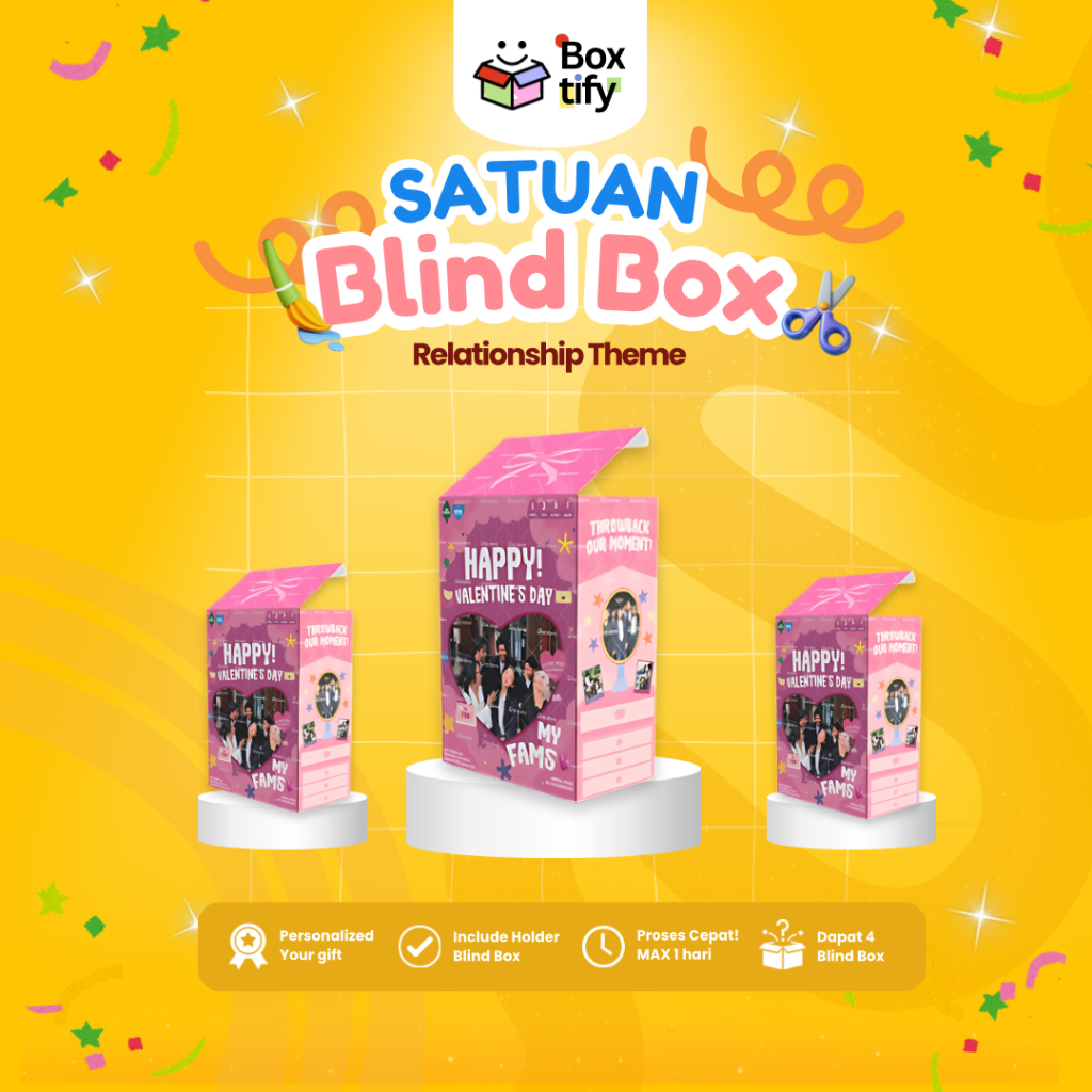 

[SATUAN] TEMA RELATIONSHIP - Custom Blind Box BoxTify (SPECIAL MOMENT GIFT IDEA!) - Hari Raya, Reuni, Birthday, Anniversary, Graduation, Sweet Seventeen, Wedding, Resign, Christmas Gift, Cereal gift, kotak sereal, diy cereal, diy sereal, sereal gift, cere