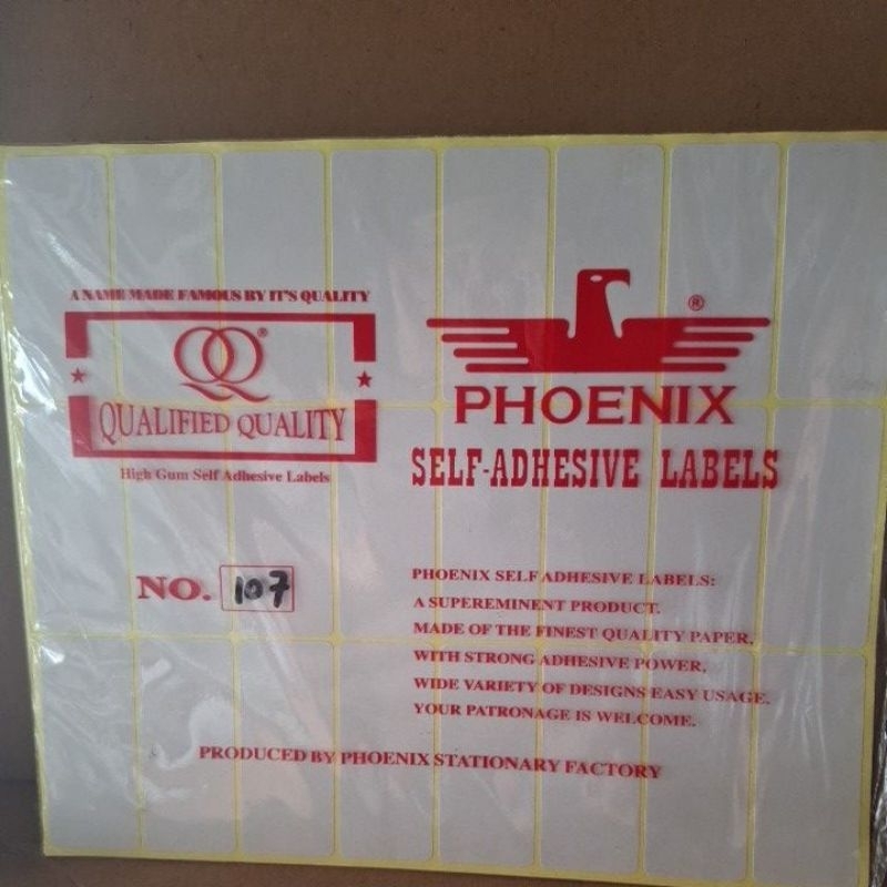 

stiker /label harga no. 107 phoenix 18x50mm 1pak isi 7 lembar