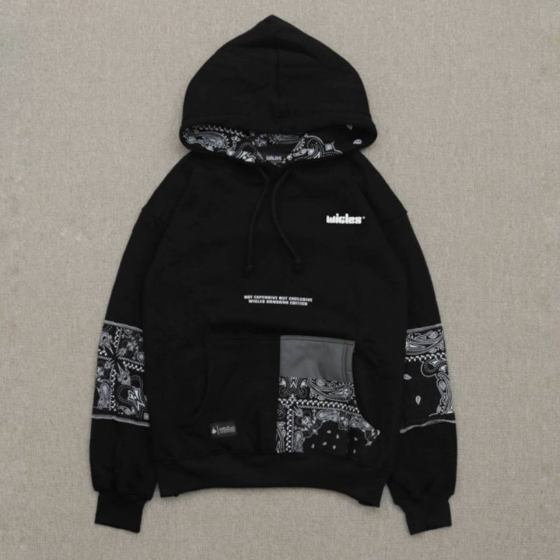 WICLES - jaket hoodie bandana black