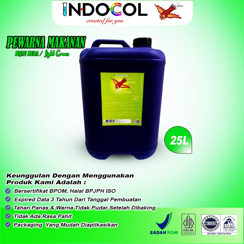 

PEWARNA CAIR HIJAU MUDA CAP PIPIT (25 LITER)