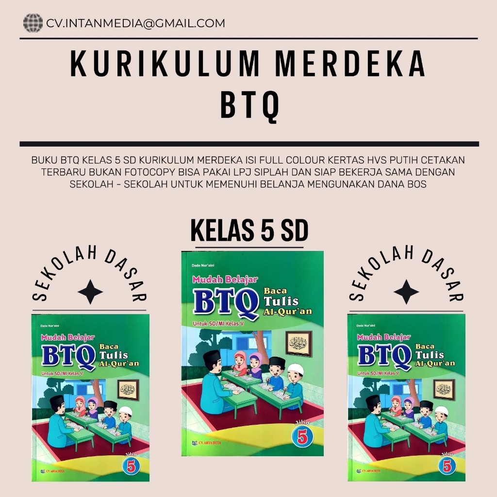 Buku BTQ ( Baca Tulis Al-Qur'an ) Kelas 5 SD