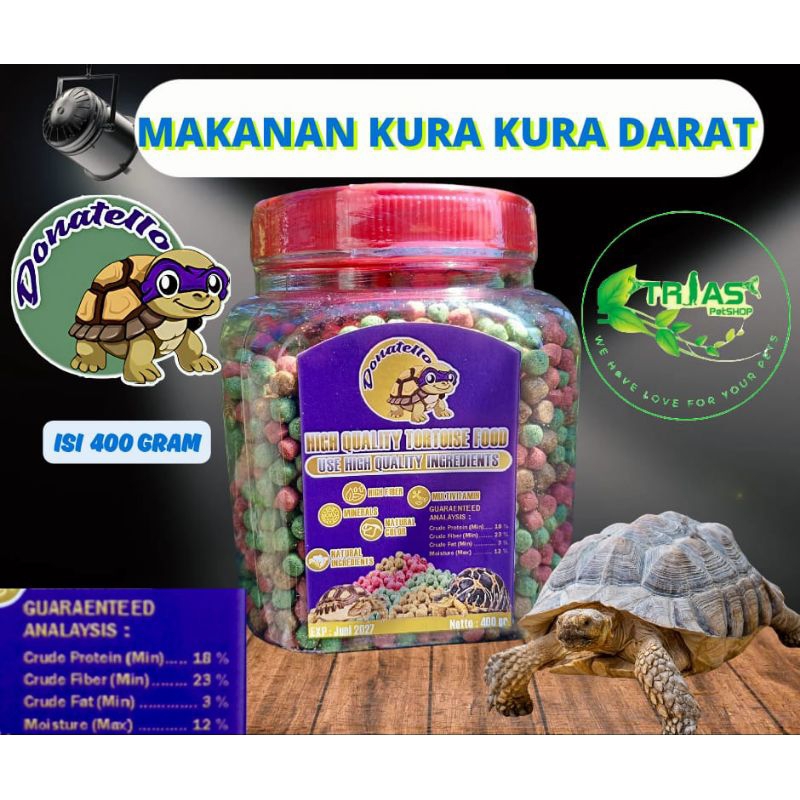 makanan kura kura darat/makanan sulcata pardalis aldabra/pelet kura kura darat