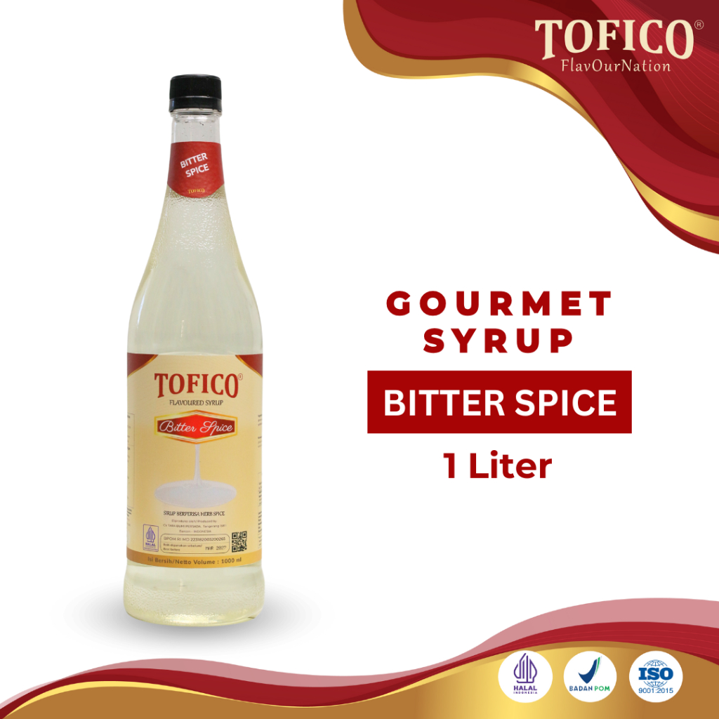 

Syrup BItter Spice Tofico / Sirup Rasa Rempah Pahit Premium 1 Liter / Tofico Syrup Official