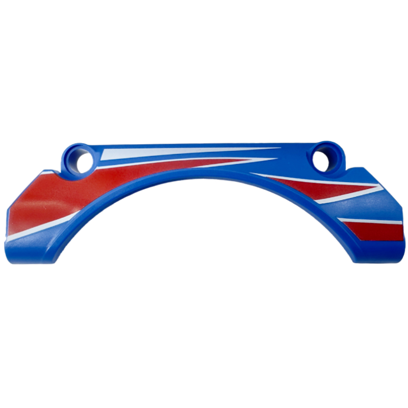 Lego Blue Part 42531pb005 Technic, Panel Car Mudguard Arched 9 x 2 x 3 Straight Top with Red and Whi