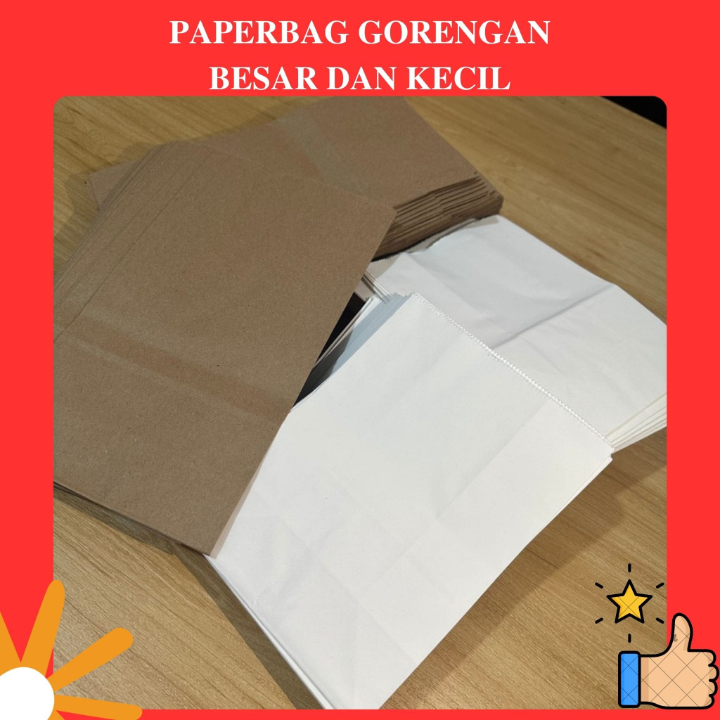 PAPERBAG GORENGAN/ PEMBUNGKUS GORENGAN KERTAS/ KANTONG KERTAS DONAT GORENGAN ROTI