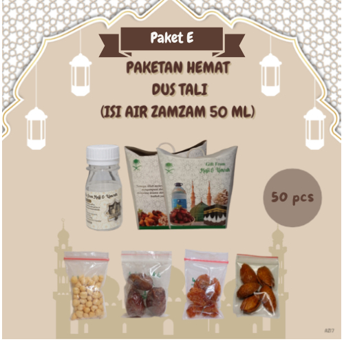 

paketan hemat almond tali untuk oleh oleh haji dan umroh 50 pcs ( botol isi air zam zam 50 ml )
