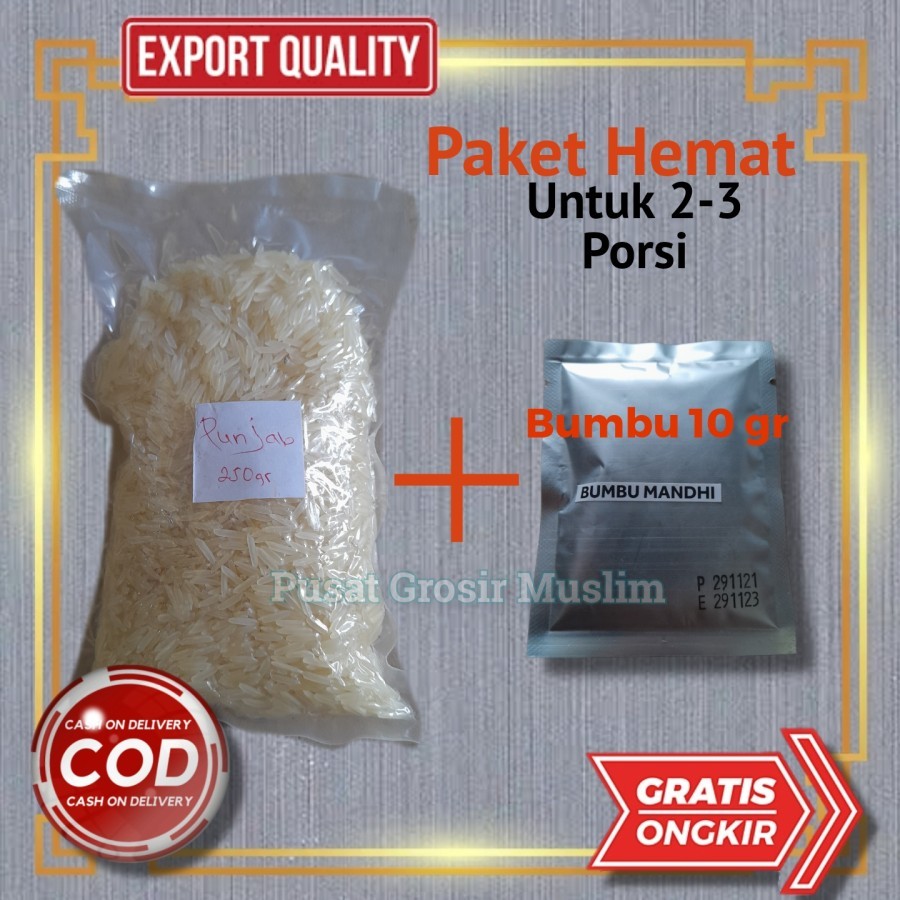 

Paket Hemat Nasi Mandhi Instan / Beras Basmati / Bumbu Nasi Mandhi