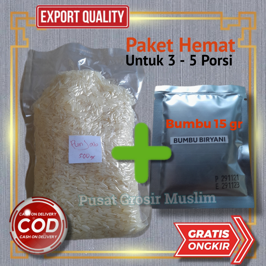 

Paket Nasi Biryani Instan 500gr / Paket Bumbu Biryan untuk 3 - 5 Porsi