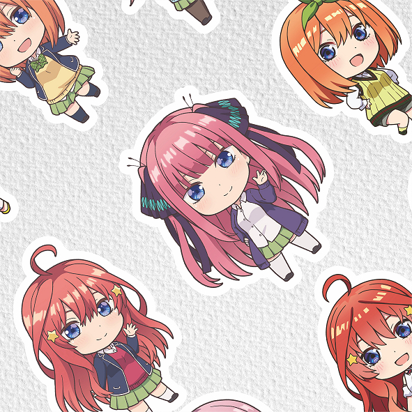 

[ VINYL & CHROMO 7 CM] ANIME cetak stiker Game/STIKER MURAH TEMA ANIME GO TOUBUN NO HANYOME-five bride/murah/stiker medium/