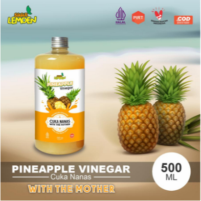 

SUUR LEMOEN Cuka Nanas Pineapple Vinegar With Mother Premium Organic 500 ml - SARI LEMON MURNI