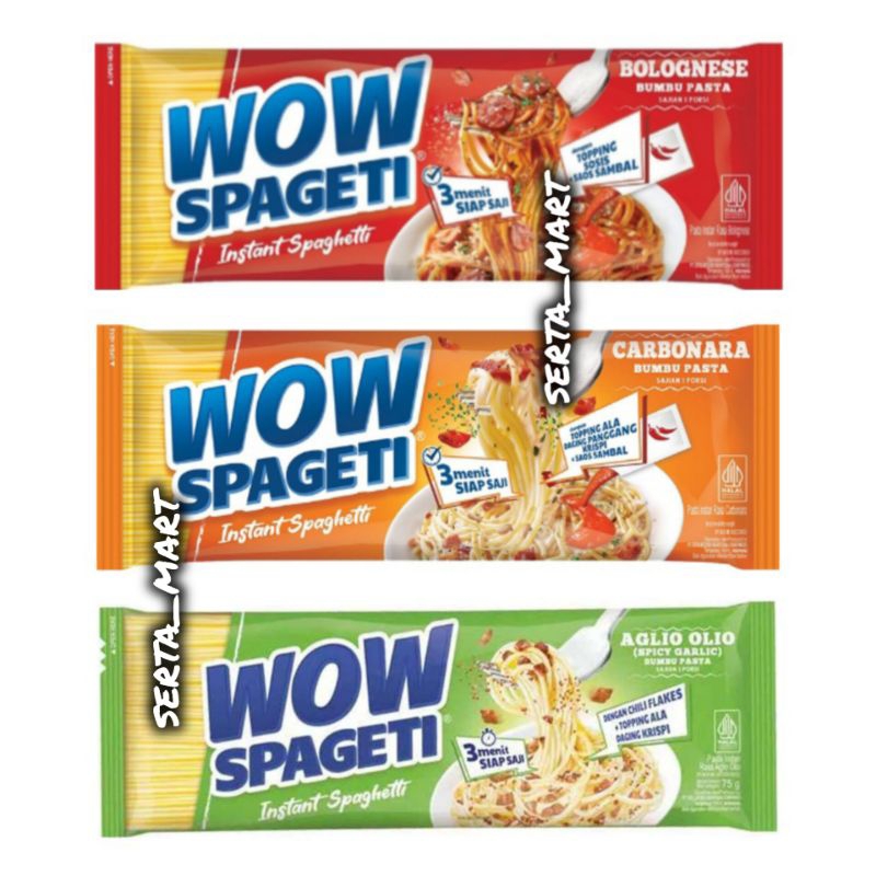 

Wow Spageti Instant Bolognese 84gr - Spaghetti Instan Carbonara 88gr
