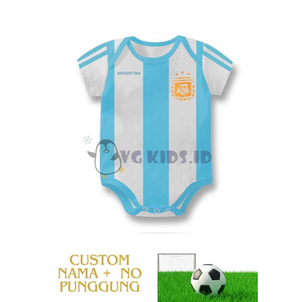 (Bisa Custom Nama) Jumper Bayi Klub Bola Argentina Home / Jumper Baby Club Bola Piala Dunia / Jersey