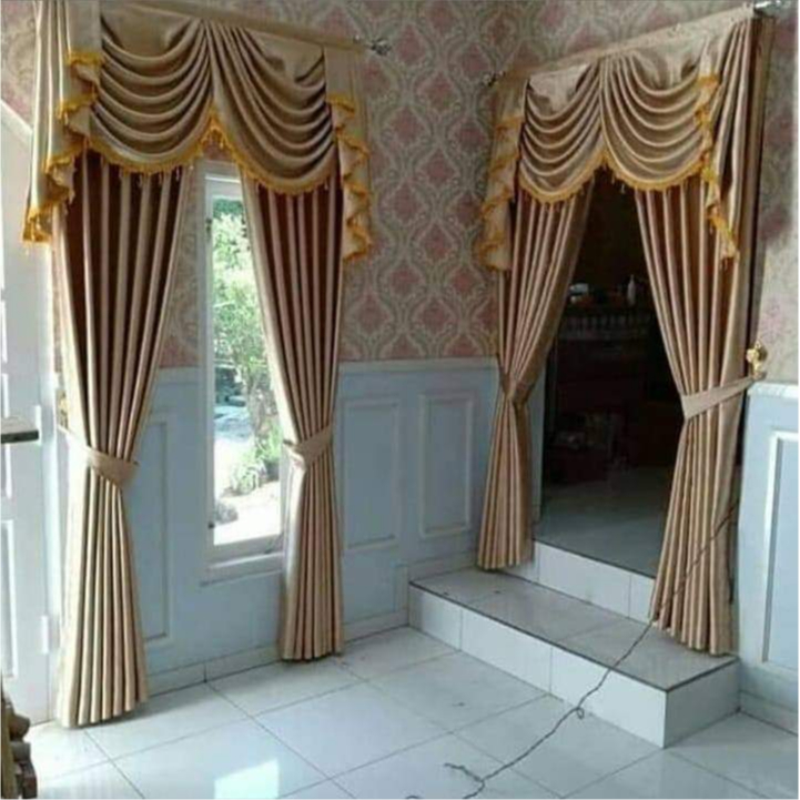 Gorden Hordeng Poni Model Gelombang Spanyol Untuk Ruang Tamu Dan Lainya