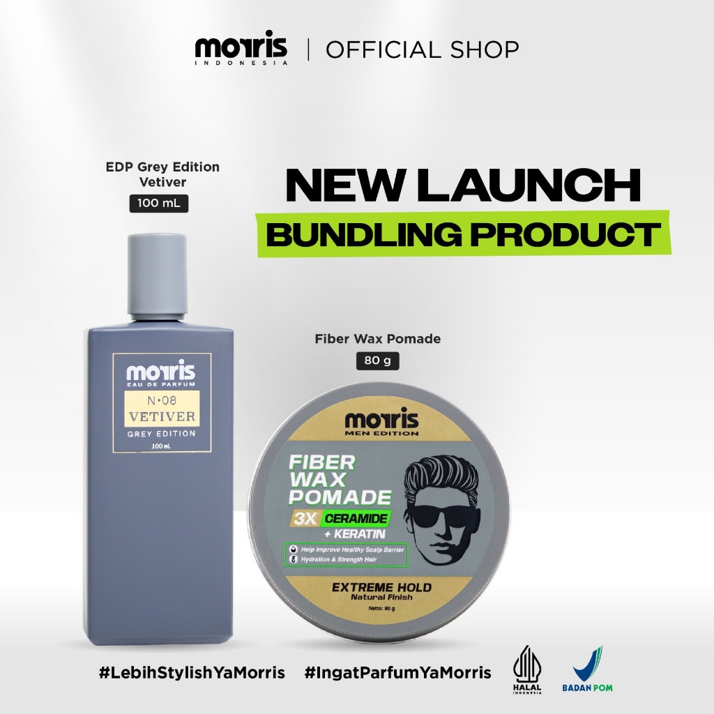 Morris Men’s Grooming Set | Morris Perfume Grey Edition 100ml  & Fiber Wax Pomade 80gr