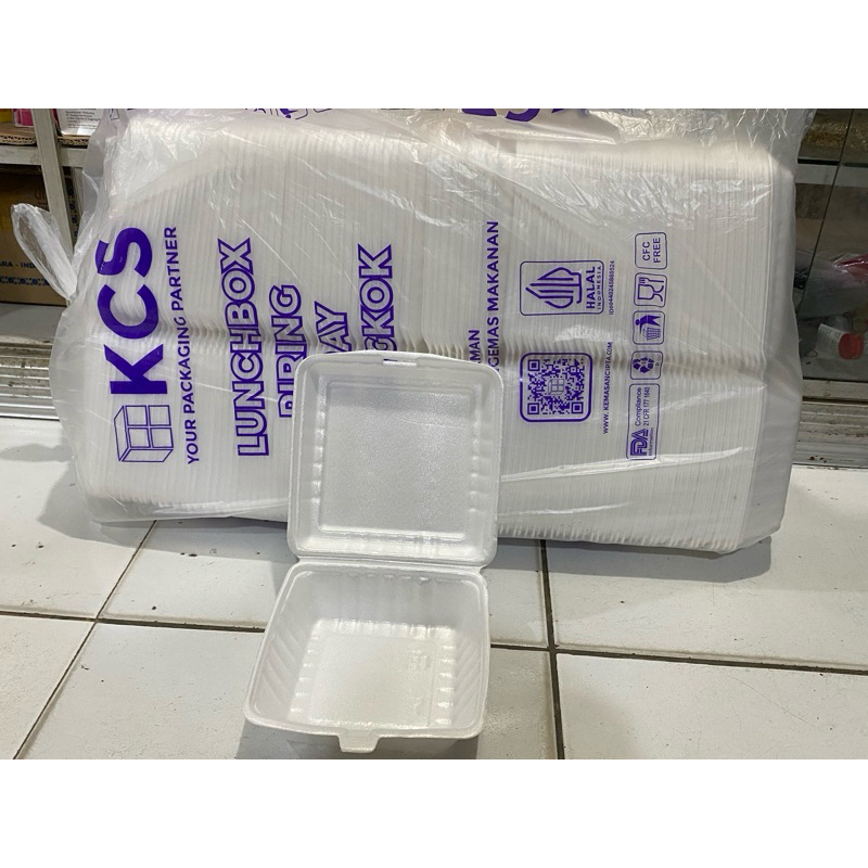 Styrofoam KCS kotak Nasi / Styrofoam kotak polos / Styrofoam KCS / Styrofoam kotak nasi isi 100 per 