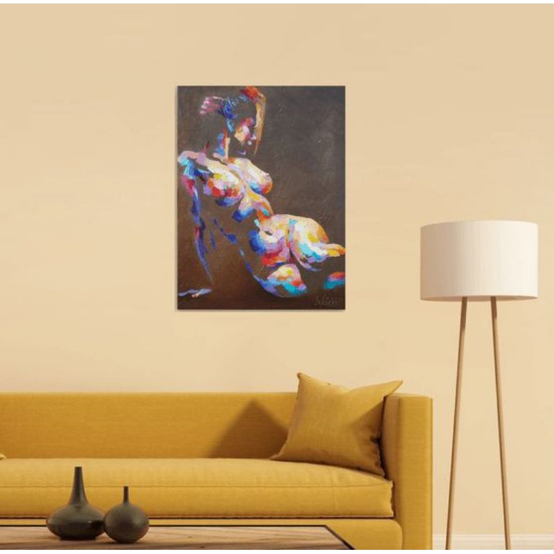 lukisan wanita sexsy abstrak 80x150 cm