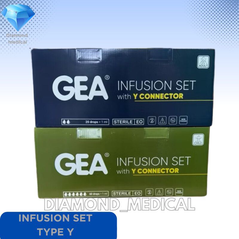 infuset gea type Y isi 50 pcs / infuset gea type Y dewasa dan anak