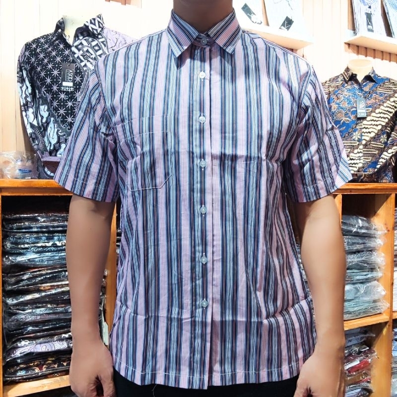 fashion katun jepang regular pria modern kemeja batik baju pria lengan pendek