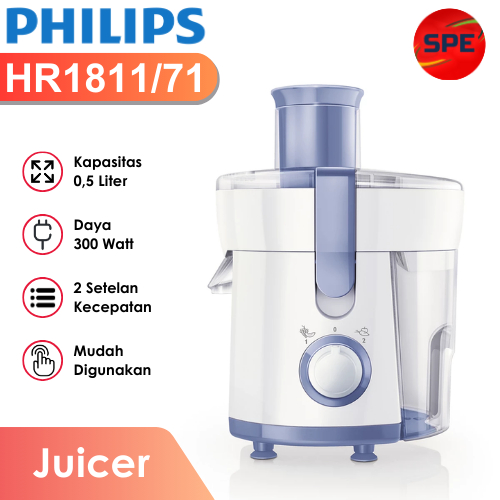 JUICER PHILIPS KAPASITAS 0,5 LITER HR1811/71 GARANSI RESMI (MEDAN)