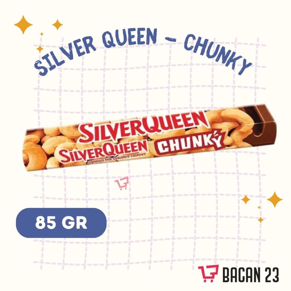 

SilverQueen Chunky Bar Cashew (85gr) / Silver Queen Chunkybar Kacang Mede / Bacan 23 - Bacan23