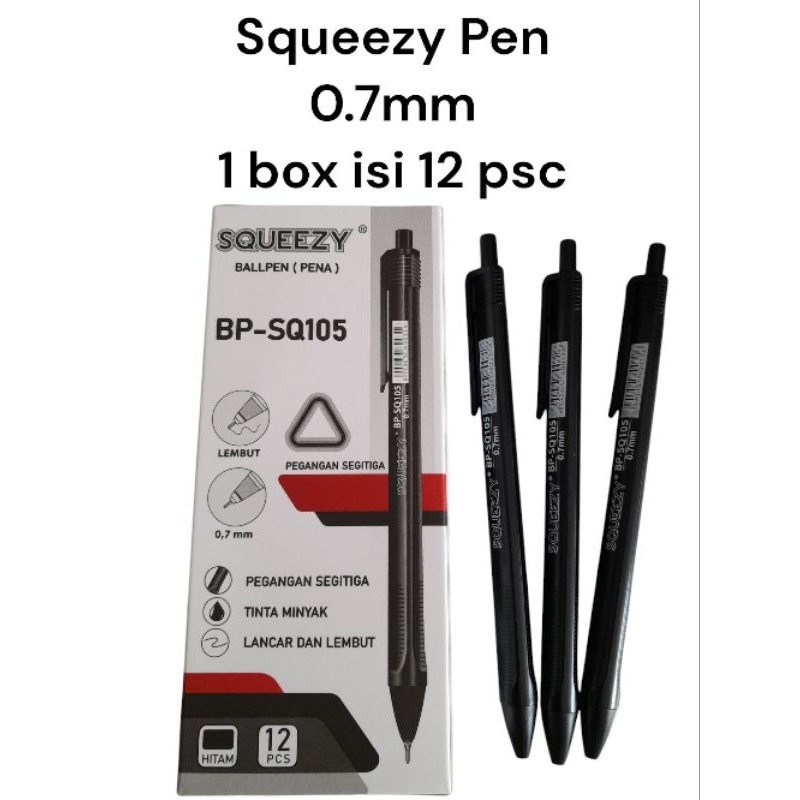 

Pulpen Squeezy hitam 0.5mm