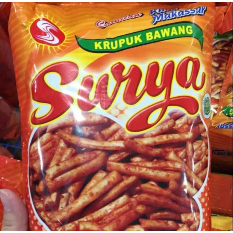 KERUPUK BAWANG SURYA ASELI MAKASSAR KERUPUK BAWANG MAKASSAR KERUPUK SURYA BAWANG PACKING AMAN KERUPU