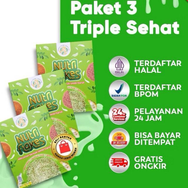 

NUTRIFLAKES [ Paket Hemat 3 Box ] Minuman Herbal Membantu Mengatasi Asam Lambung Magh Gerd | 100% Original