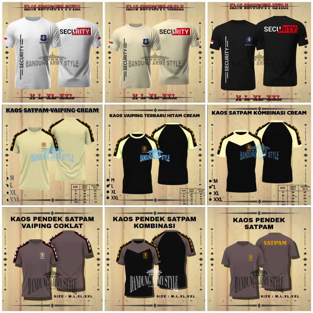 KAOS SECURITY/ KAOS SATPAM /MODEL PAIPING HITAM /BAJU SECURITIIY /BAJU SATPAM TERBARU /KAOS SATPAM