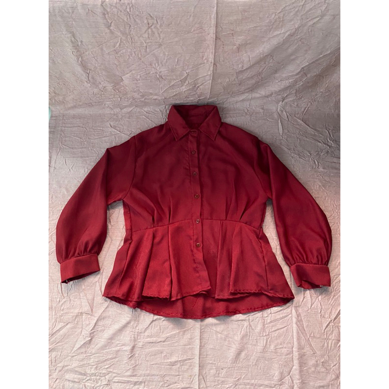 Kemaja Wanita/ Blouse Wanita/ Atasan Wanita warna maroon