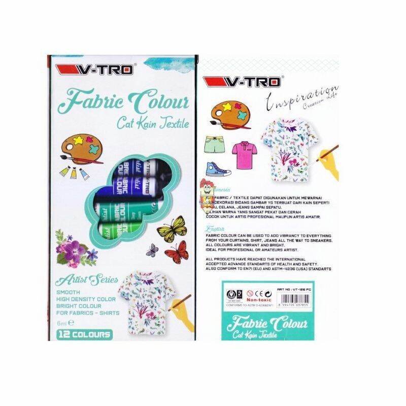 

Cat Kain Textile V-tro 12 Warna / Fabric Colour Painting Set / Cat Melukis Baju Tekstil Vitro Vtro