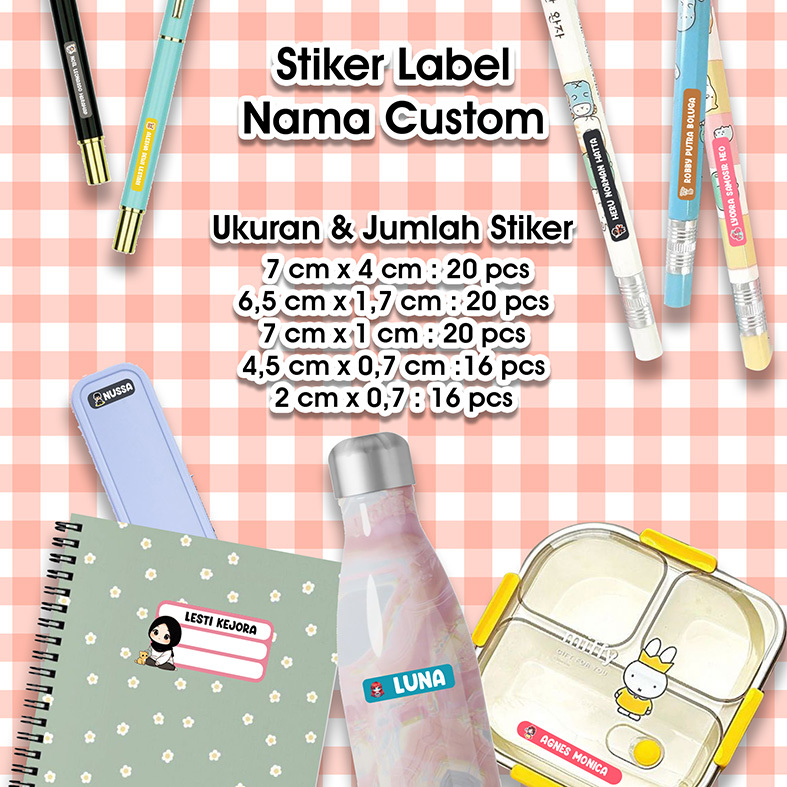 

STIKER LABEL NAMA ANAK CUSTOM ANTI AIR PREMIUM QUALITY