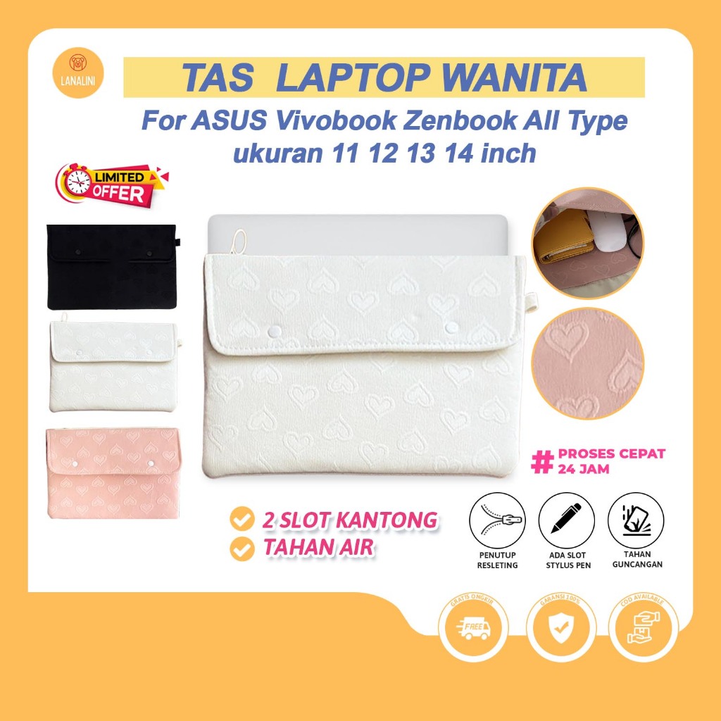 Tas Laptop Asus Vivobook Zenbook A14 Flip S14 Expertboook S13 Sleeve Aesthetic Y2K Soft Case Portabl