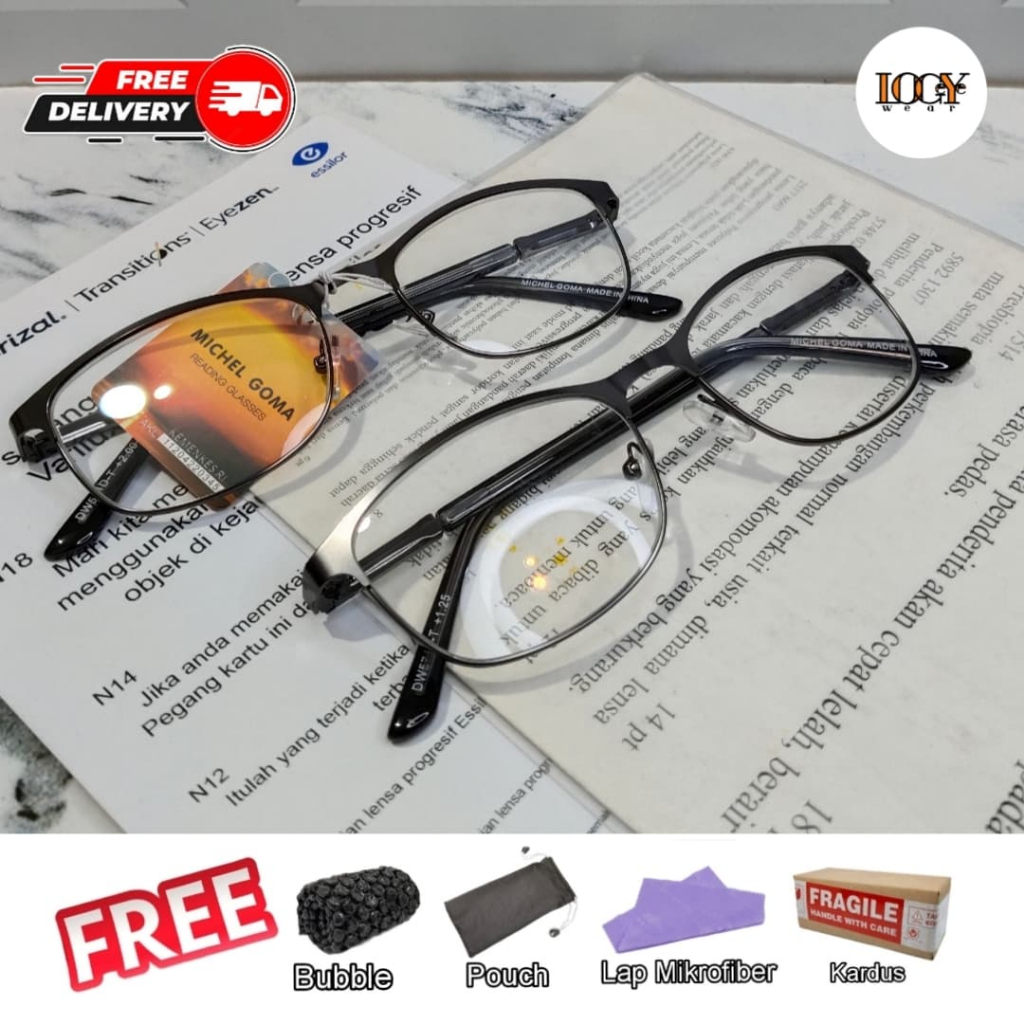 KACAMATA BACA FRAME KOTAK TTANIUM MICHEL GOMA