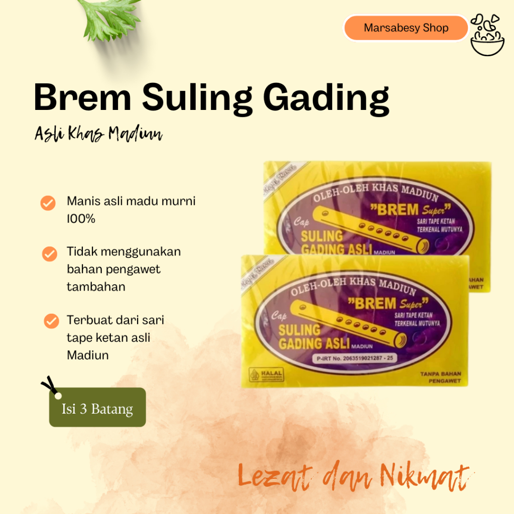 

NEW Brem Khas Madiun SGJ Jumbo isi 4 Suling Gading MURAH BERKUALITAS